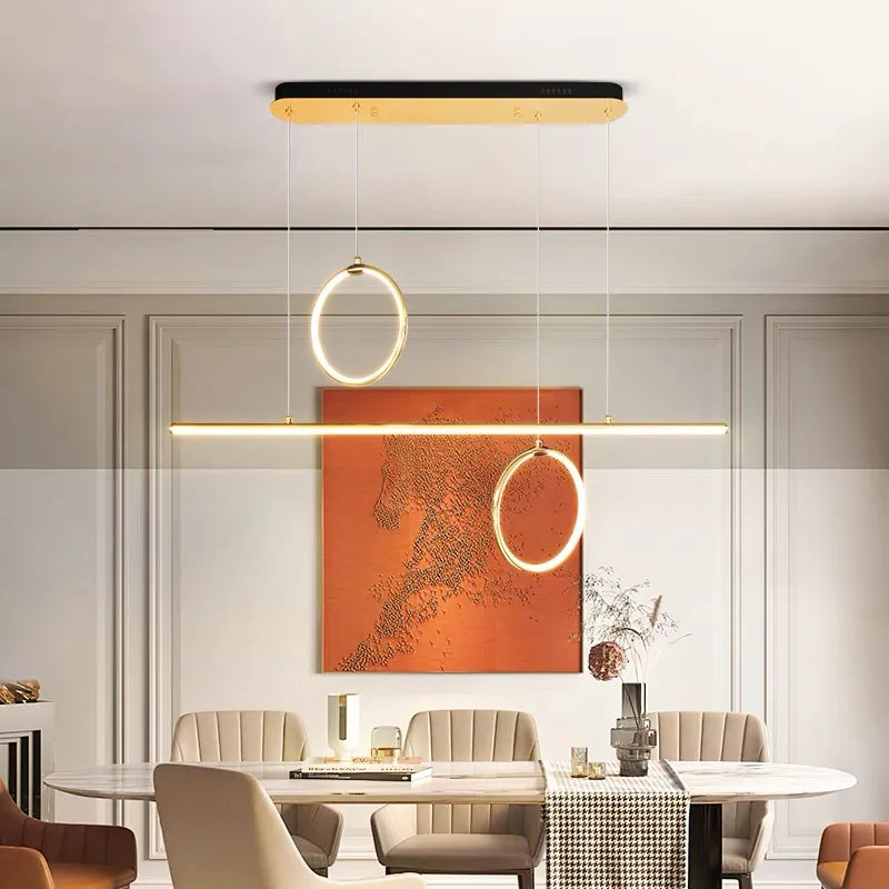 Modern Rings Chandelier for Living Room Dining Bedroom Ceiling Lamp