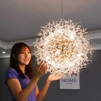 Dandelion Chandelier: Nordic Minimalist Wrought Iron LED Indoor Light for Living Room
