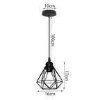 Vintage Industrial Chandelier Lamp, Black Iron Pendant Light for Kitchen Bedroom