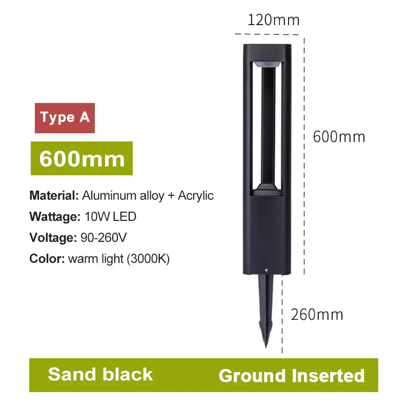 LED Bollard Lawn Lamp: Stylish Waterproof Outdoor Garden Path Light