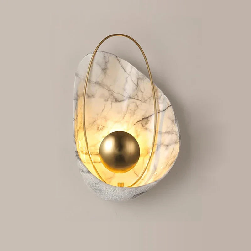 Marble Wall Lamp: Postmodern Light Luxury for Living Room, Bedside, Hotel Decoration
