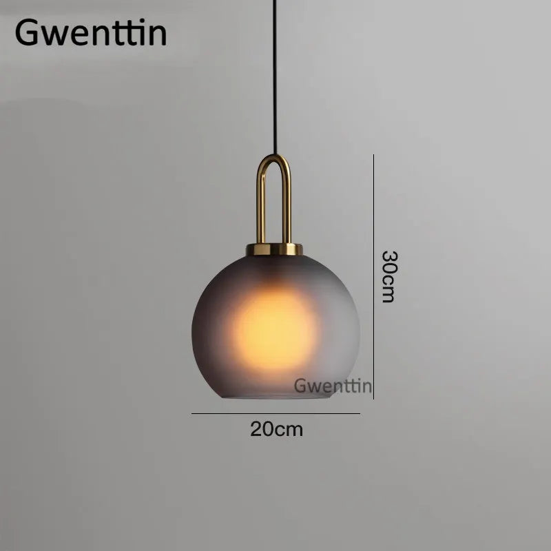 Luxe Glass Ball Pendant Lights: LED Nordic Hanging Lamp for Home Art Decor