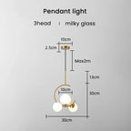 Gold Glass Ball Chandelier for Living Room Kitchen Bedroom - 220V 110V