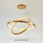 Gold Circle Chandelier Creative LED Lighting Modern Indoor Fixtures