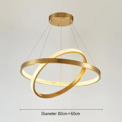 Gold Circle Chandelier Creative LED Lighting Modern Indoor Fixtures