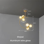 Gold Glass Ball Chandelier for Living Room Kitchen Bedroom - 220V 110V