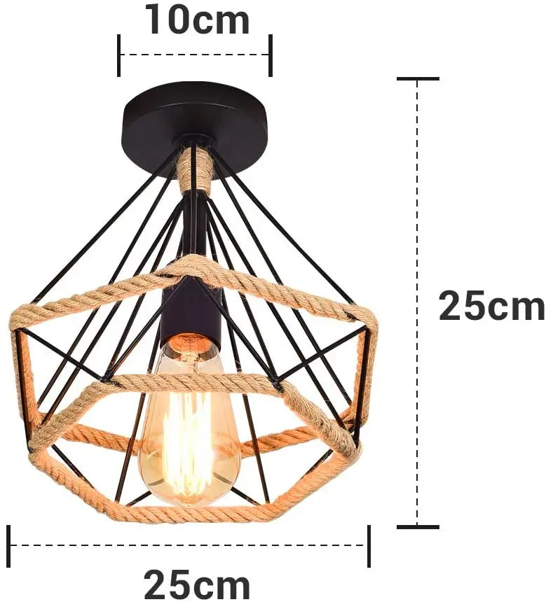 Diamond Cage Iron Pendant Light for Living Dining Bedroom