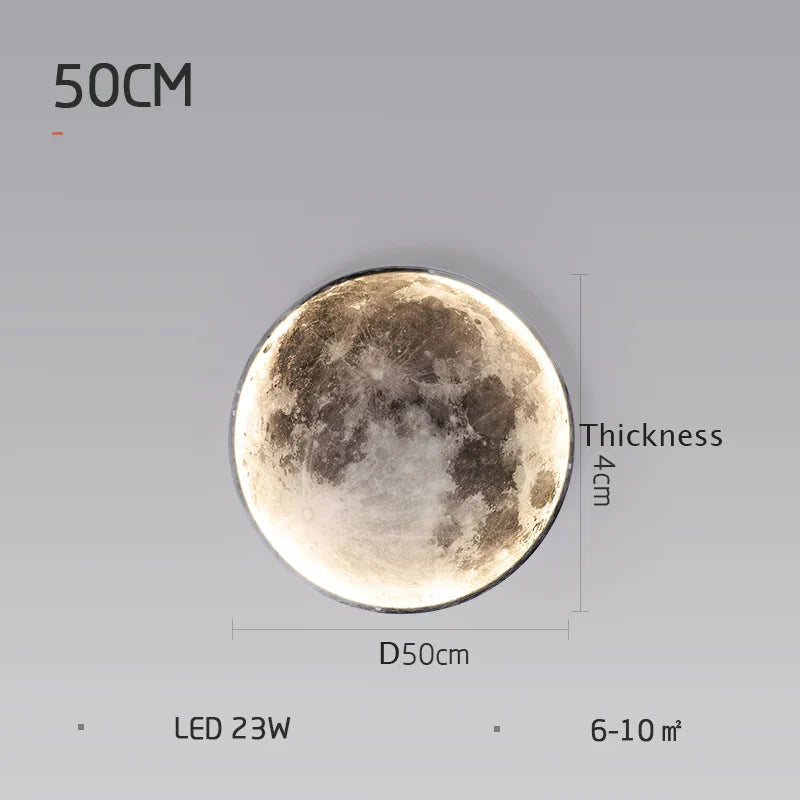 LED Moon Wall Lamp: Modern Indoor Lighting for Bedroom and Living Room Decor