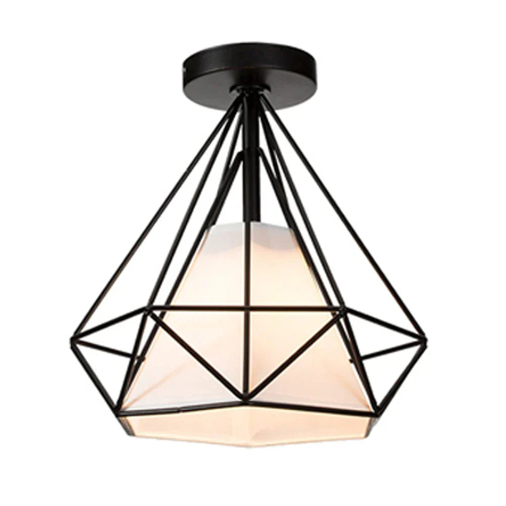 Iron Cage Ceiling Lamp: Modern Nordic LED Light Fixture for Kitchen, Living Room, Bedroom