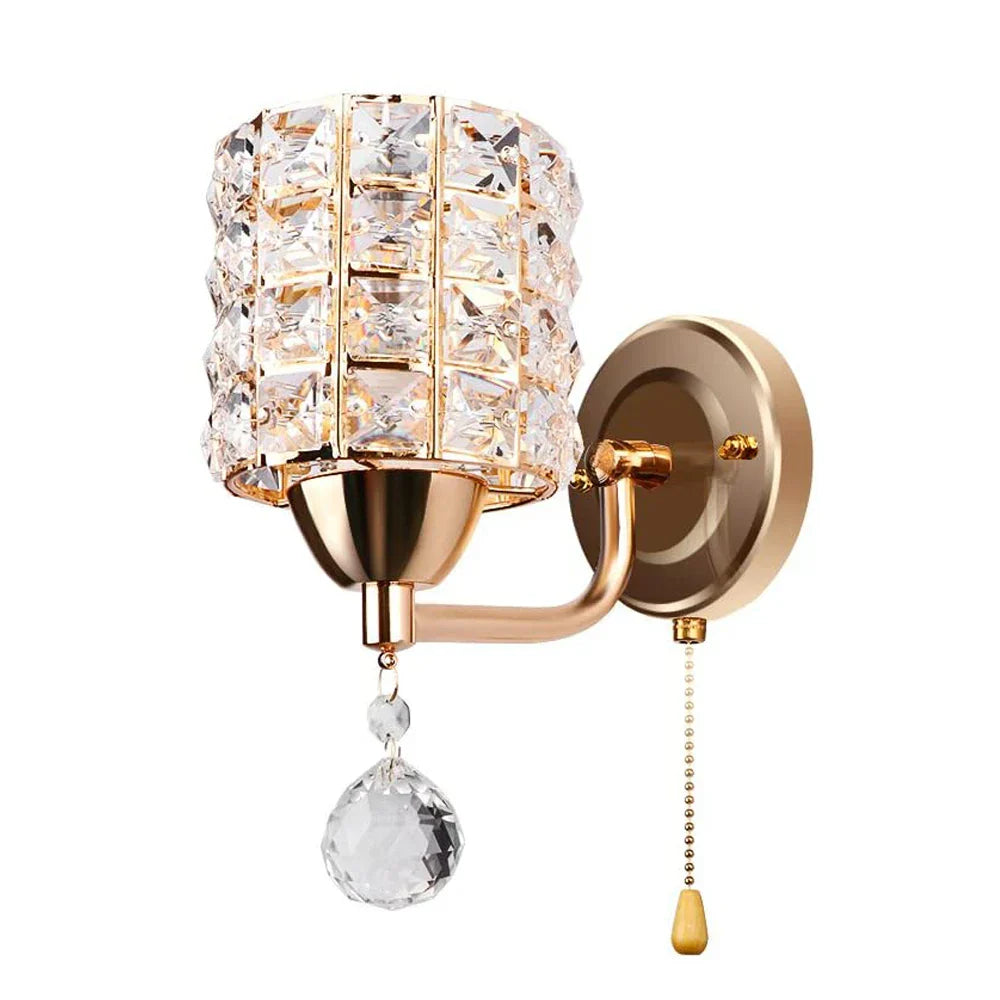 Crystal Wall Sconce: Modern Bedside Wall Lamp for Home Decor
