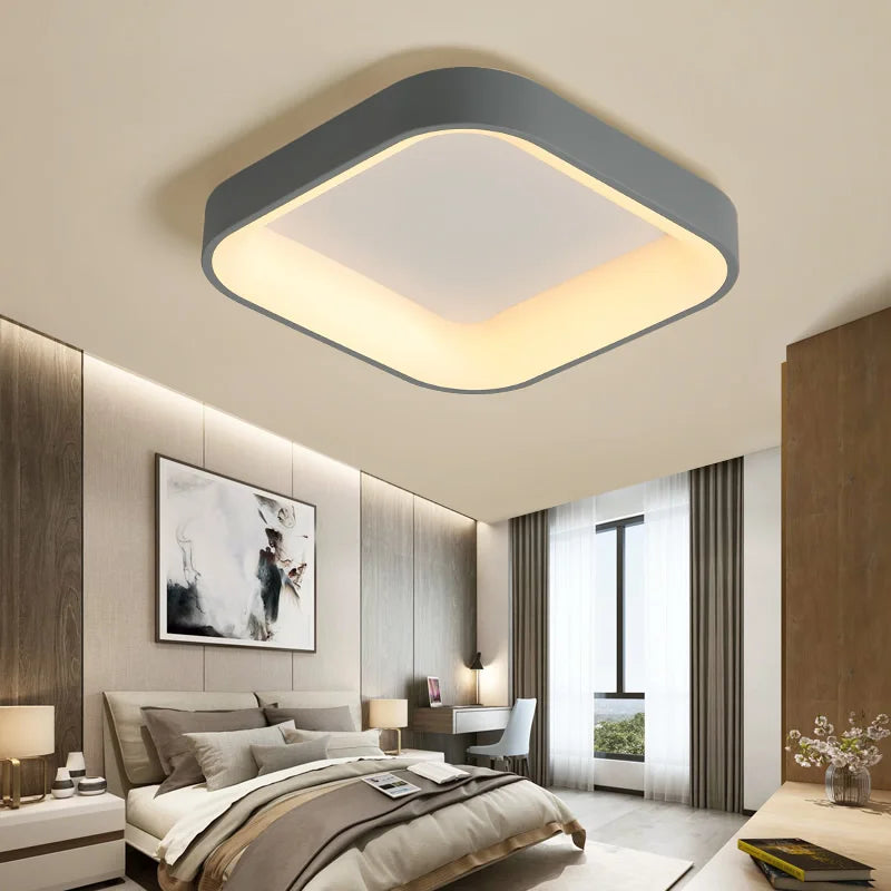 Modern LED Ceiling Lamp for Living Room, Bedroom, Study - Grey or White