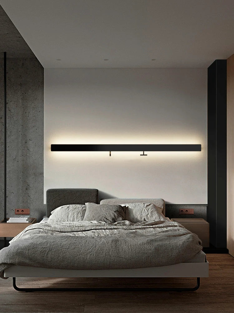 Minimalist Wall Lamp for Bedroom with Storage and Hooks