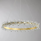 Crystal LED Chandelier: Luxury Lighting for Living, Dining, Kitchen - Elegant Iron & Aluminum Design