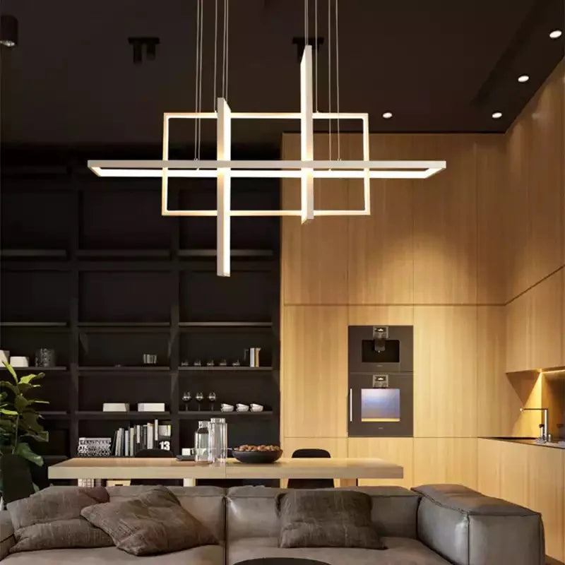 Geometric Aluminum Pendant Light for Living Bedroom Restaurant Kitchen - Modern Art Luminaire
