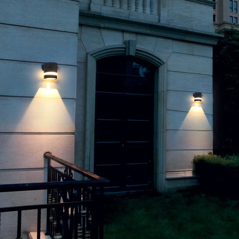 Outdoor LED Wall Light Waterproof Aluminum Black Porch Garden Lamp Sconce