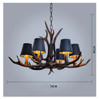 Antler Chandelier: Retro Resin Pendant Lamp for Living Room, Modern Rustic Lighting