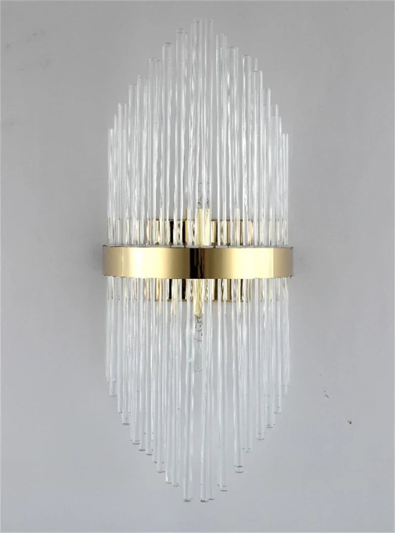 Black Gold Crystal Wall Lights for Bedroom Living Room Home LED Sconce