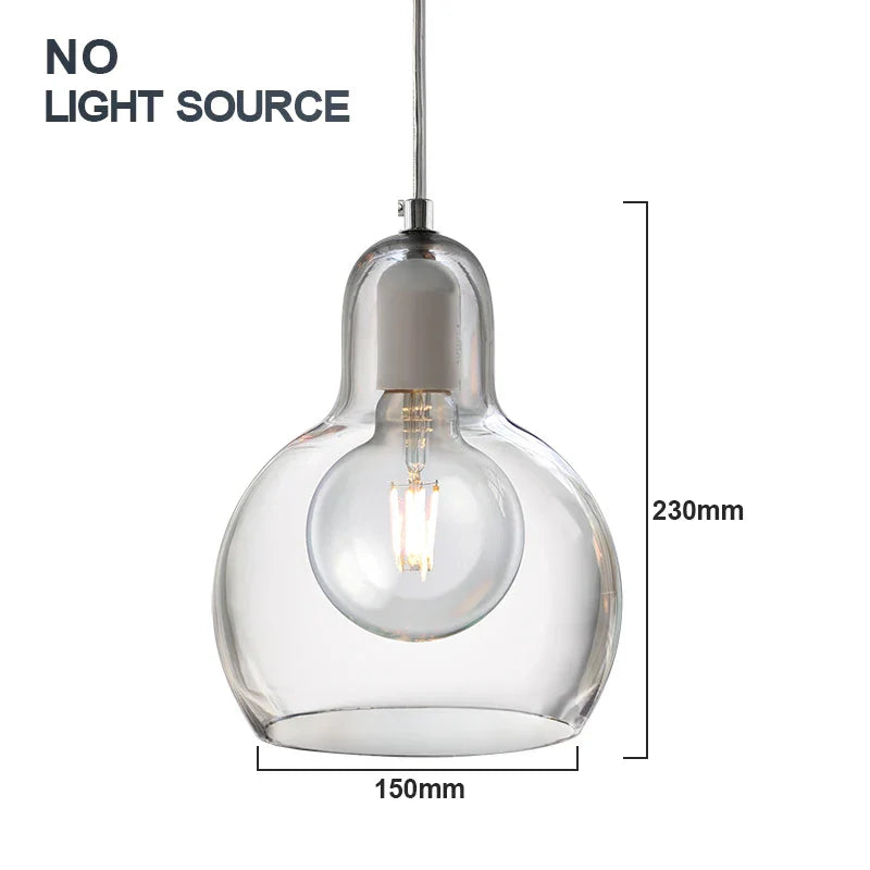 Glass Pendant Light: Modern Nordic E27 LED Hanging Lamp for Indoor Decoration