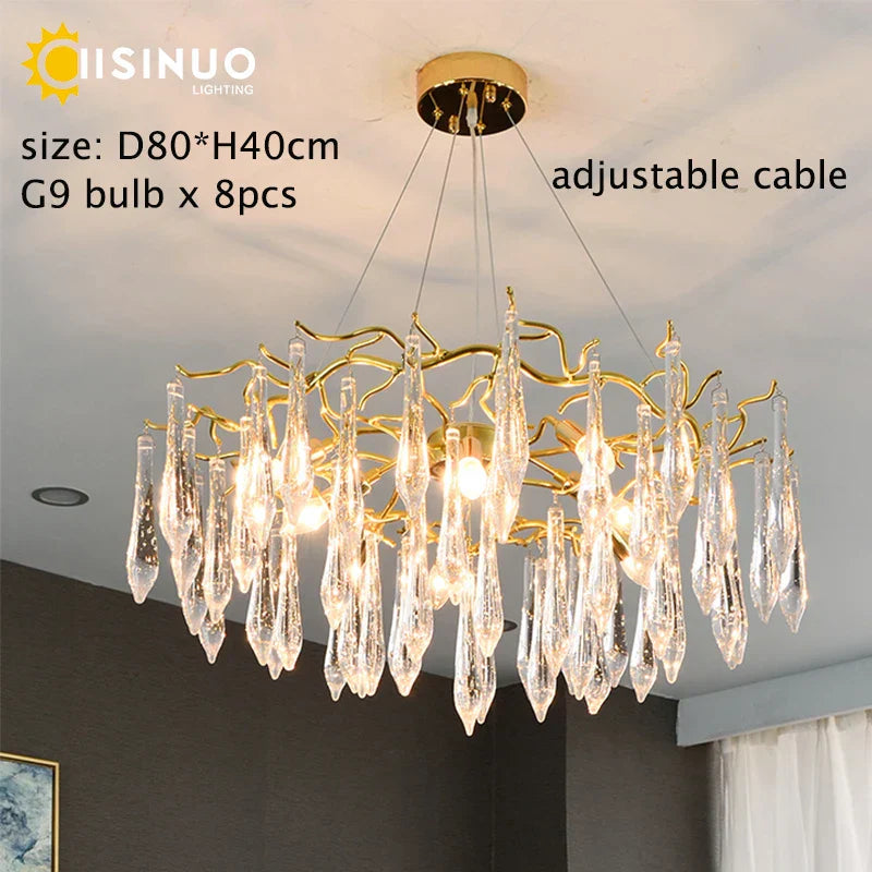 LED Crystal Chandelier: Luxury Home Decoration Living Room Hanging Lamp