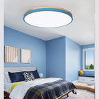 Modern Ultra-thin LED Ceiling Light Panel Solid Wood Surface Mount