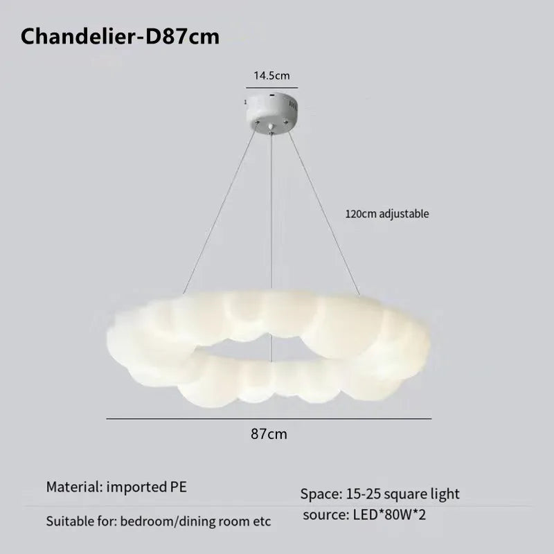 Nordic Cloud LED Pendant Chandelier for Modern Living, Dining, Bedroom