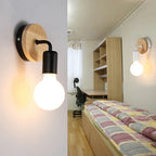 Modern Nordic Wooden Sconce Wall Lamp Indoor Home Light Fixture