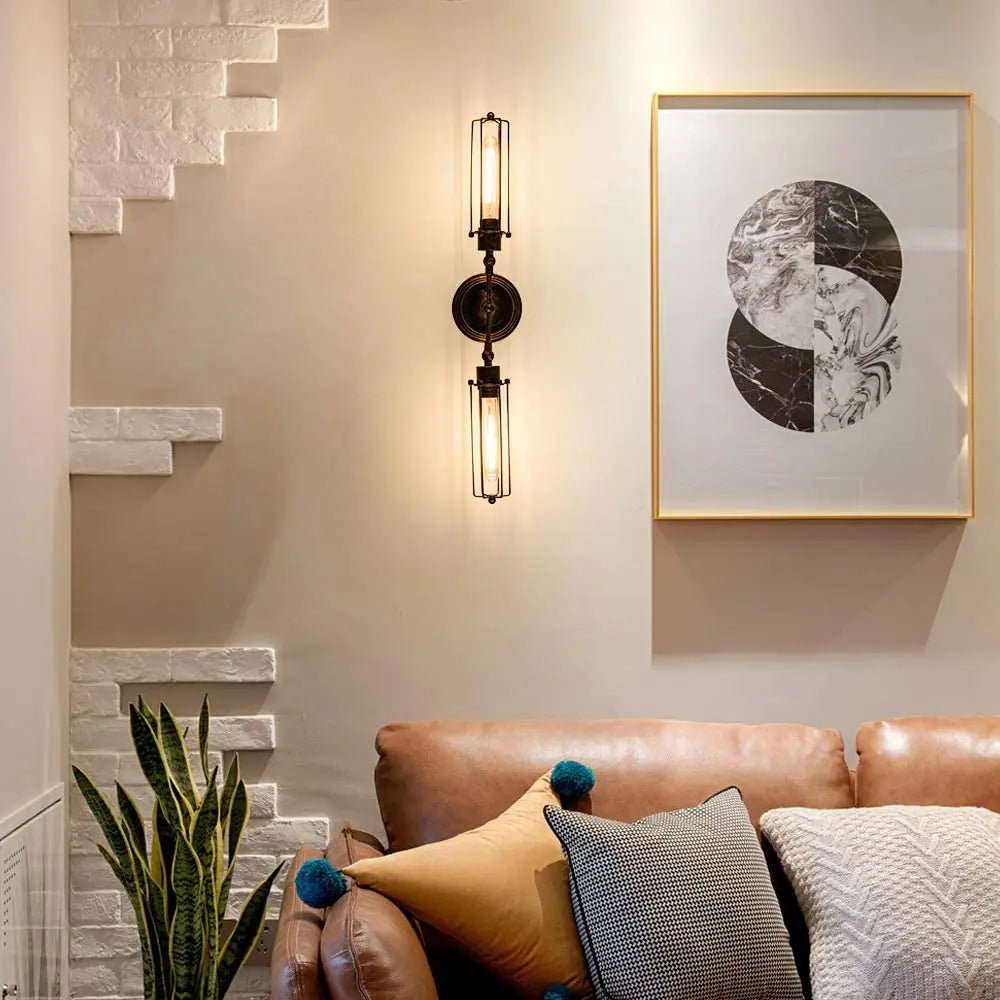 Wire Cage Industrial LED Wall Sconce for Living Room, Bar, Restaurant