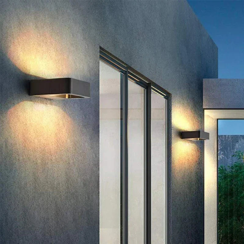 Outdoor LED Wall Sconce Light IP65 Waterproof Aluminum Garden Villa Porch Black