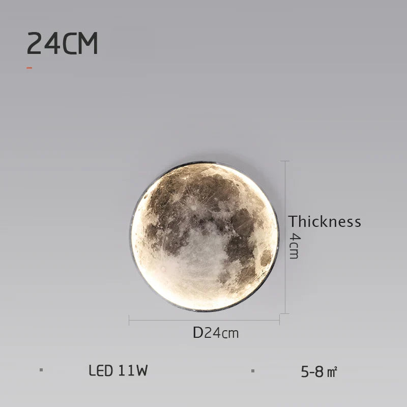 LED Moon Wall Lamp: Modern Indoor Lighting for Bedroom and Living Room Decor