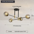 Black & Gold LED Round Ball Chandelier - Elegant Lighting Fixture for Home