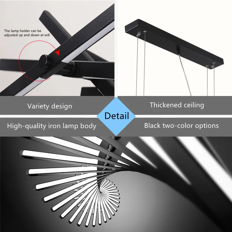 LED Chandelier: Modern Art Pendant Light for Living/Dining Room, Office, Bar