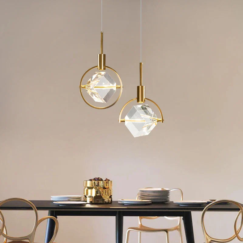 Nordic Crystal Chandelier Pendant for Bedroom Bar, Modern Luxury LED Light