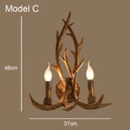 Deer Horn Resin Wall Lamp with Warm White LED Light