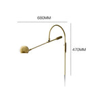 Rotatable G9 Bedside Lamp Living Room Wall Sconce - Gold/Black Arm