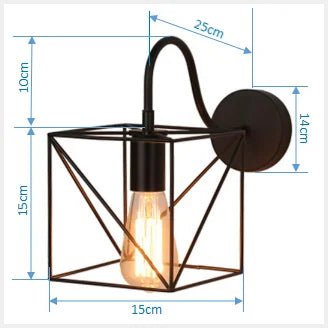 Iron Cage Guard Wall Sconce Vintage LED Light for Indoor Lighting