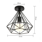 Iron Cage Ceiling Light Modern Nordic Retro Black Loft E27 Home Lighting