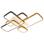 Black+Gold Modern LED Chandelier for Living Room Dimmable Nordic Minimalism Lighting