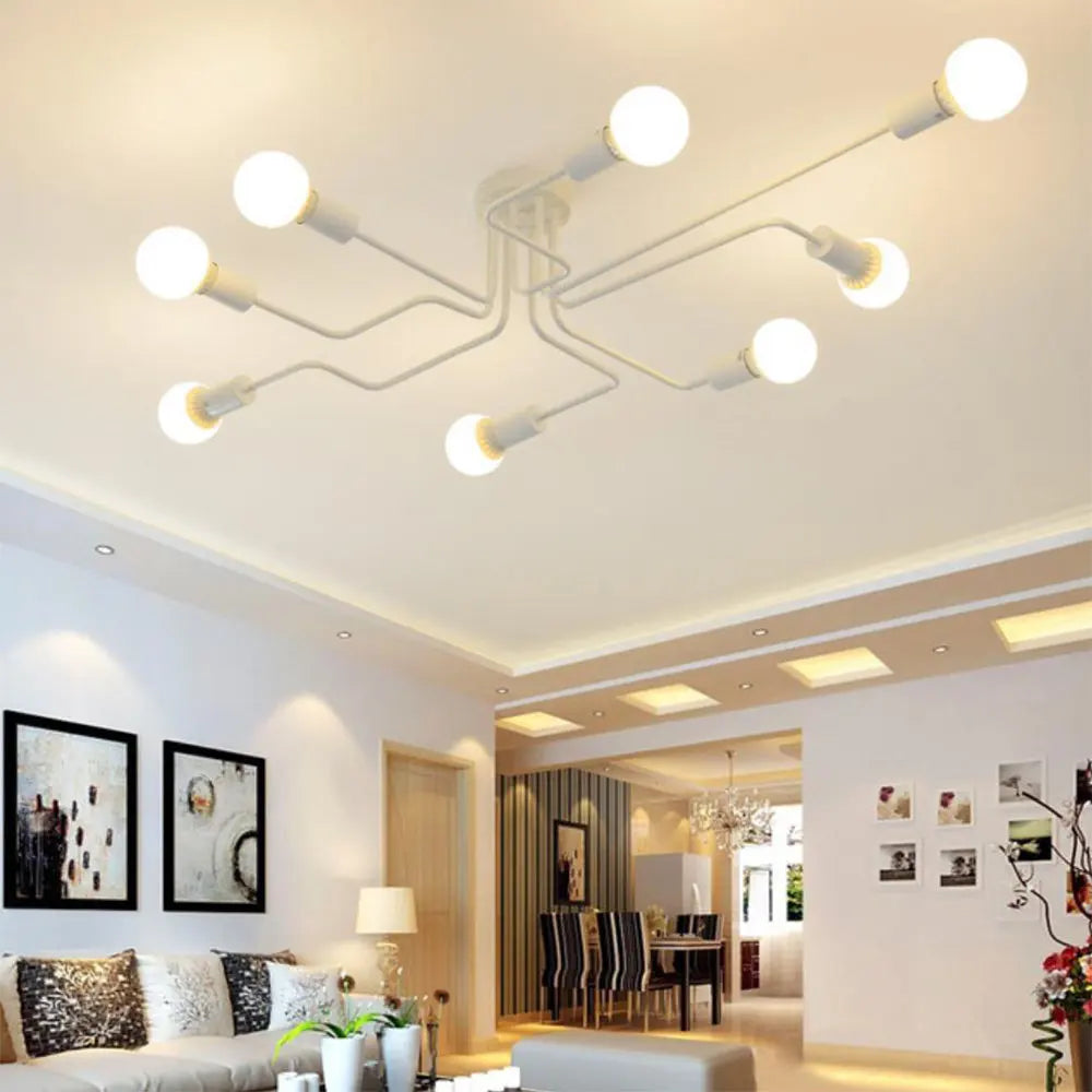 Vintage Wrought Iron Ceiling Lights Chandelier for Home Living Room Décor