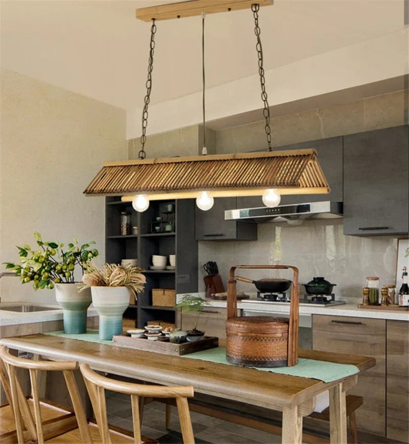Bamboo Pendant Chandelier: Chinese Classic for Kitchen, Cafe, Bar, Inn, Restaurant Lighting
