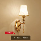 Nordic Glass Shade LED Wall Lamp with Switch for Living Room Bedroom