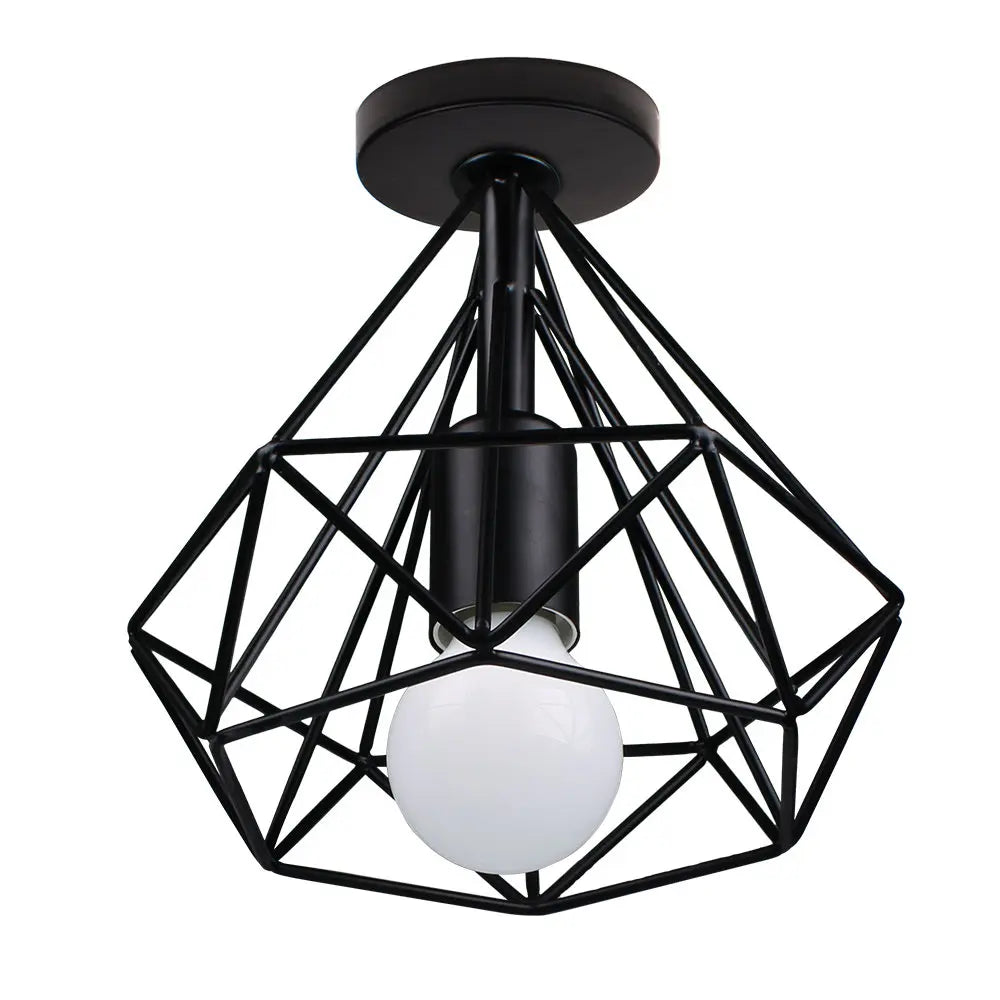 Vintage Industrial LED Ceiling Light Shade for Living Room Kitchen Cage Home Decor