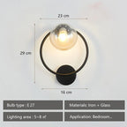 Nordic Luxury Wall Lamp Black Brass LED Indoor Stairs Corridor Light