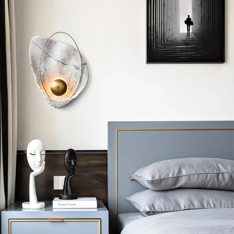 Modern Resin Wall Lamp: Living Room Decor, Bedside Hallway White Black Light