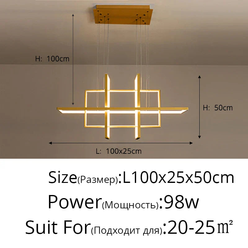 Geometric Aluminum Pendant Light for Living Bedroom Restaurant Kitchen - Modern Art Luminaire