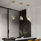 Crystal Square Rhombic LED Chandelier for Duplex Villa Living Room & Restaurant