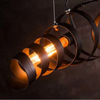 Spiral Metal Pendant Light: Retro Rustic Kitchen Ceiling Suspension Bar Lamp