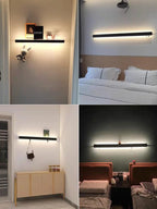 Minimalist Wall Lamp for Bedroom with Storage and Hooks