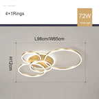 Modern LED Chandelier Lightings Gold Black Dimmable Indoor Lamps