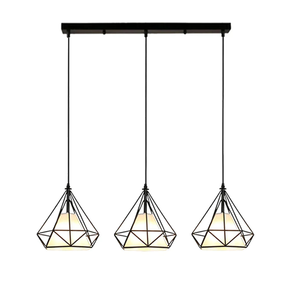 Modern Black Cage LED Pendant Light for Home & Commercial Lighting