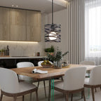 Ribbon Spiral Swirl LED Pendant Chandelier for Living Room & Kitchen